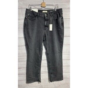 Warp + Weft  JEANS Straight High Rise  Black/GRAY  Sz 16